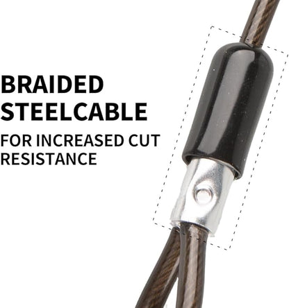 Dog tie Out Cable, 10/20/25/30/50/70/100 feet, Suitable for Dogs up to 350 pounds, Dog Cable with Swivel Buckle, Lightweight, Non-Winding, for Outdoor Camping, Yard Dog Cable (Black, 50FT)