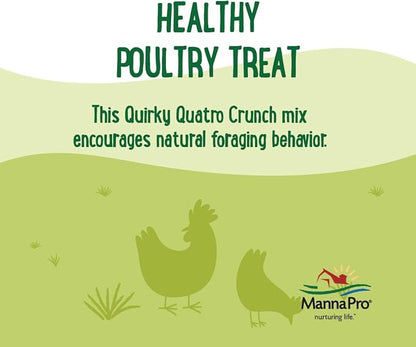Manna Pro Farmhouse Favorites Quirky Quatro Crunch – 100% Natural Protein Treat for Mixed Flocks – Blend of Black Solider Fly Larvae, Mealworms, Beetles &amp; Shrimp – 2lb