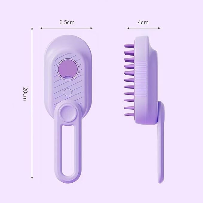 Pet Grooming Brushm,Cat Brush,3 In1 Spray Cat BrushSelf-Cleaning Wet Dog Comb with USB Rechargeable &amp; Water Tank,Suitable for Dogs,Cats to Reduces Flying Hair,Remove Tangled &amp; Loose Hair (Purple)
