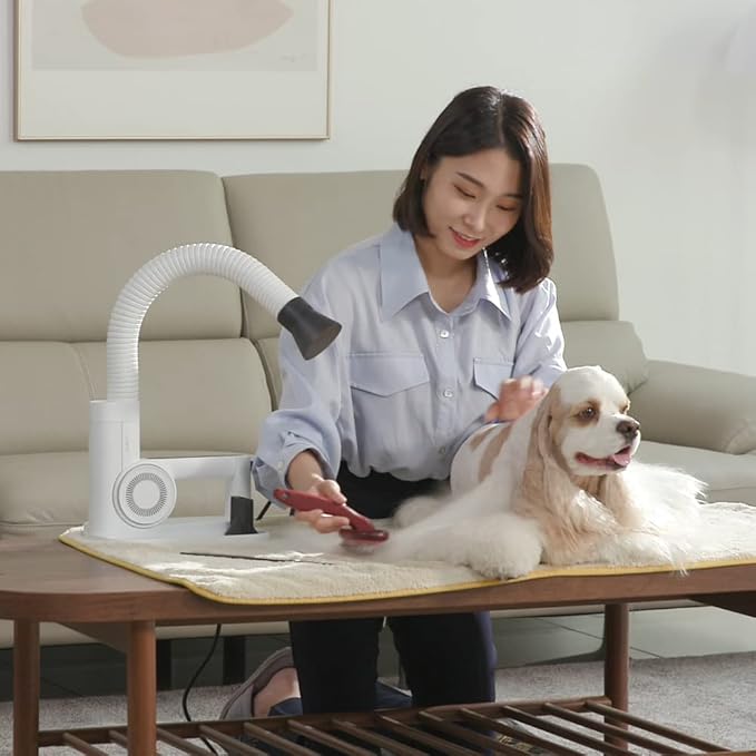 DUZ V3 Professional Quality Pet Dryer: 2-in-1 Portable &amp; Hands-Free Grooming, Low-Noise &amp; Stress-Free Drying, Multi Speed &amp; Temperature, Comfortable for All Dogs and Cats