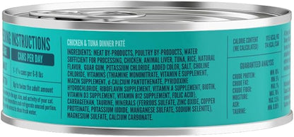 A Strong Heart Canned Wet Cat Food, Chicken &amp; Tuna Dinner Paté - 5.5 oz Cans (Pack of 24), Made in The USA with Real Chicken &amp; Tuna