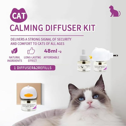 Calming Pheromone Diffuser Kit for Cats, Reduces Fighting, Spraying &amp; Scratching (48 mL)