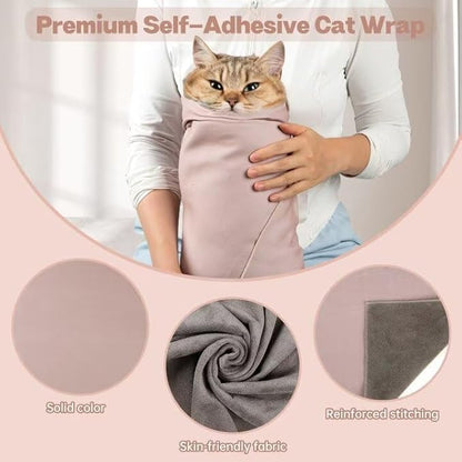 Paw Legend 35.4" Cat Wrap for Grooming Cat Wrap for Cutting Nails Cat Restraint for Nail Clipping Self Adhesive Blanket Restraint Cloth for Cats Within 22lbs