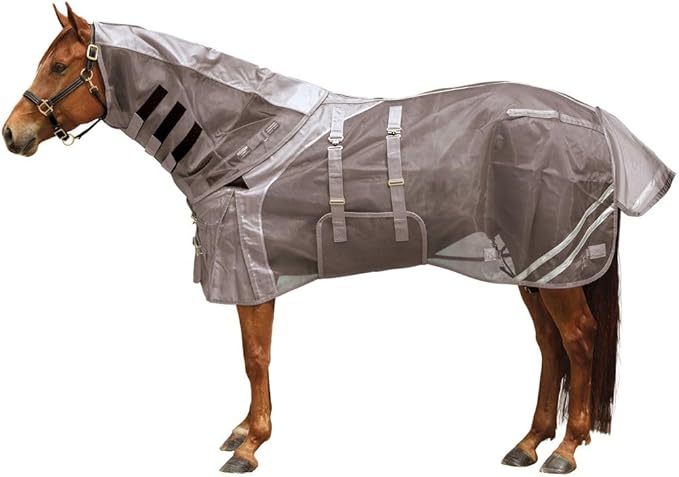 Schneiders Mosquito Mesh II Adjusta-Fit Horse Fly Sheets | Insect &amp; UV Protection for Horses | Durable 350D Mesh | Reflective Safety Stripes