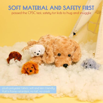 5 Pieces Dog Stuffed Animals for Girls,1 Mommy Dog with 4 Babies,Puppy Stuffed Animals Gifts for Girls 3 4 5 6 7 8 9 Years,Soft Plush Toys for Kids Christmas,Valentine&