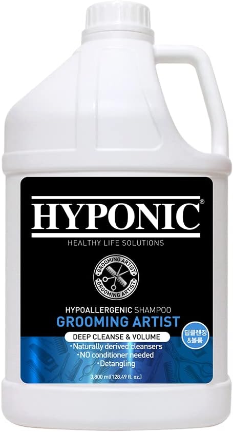 HYPONIC Grooming Artist Shampoo - Hypoallergenic Pet Shampoo for Groomers (Deep Cleanse &amp; Volume (1 GAL))