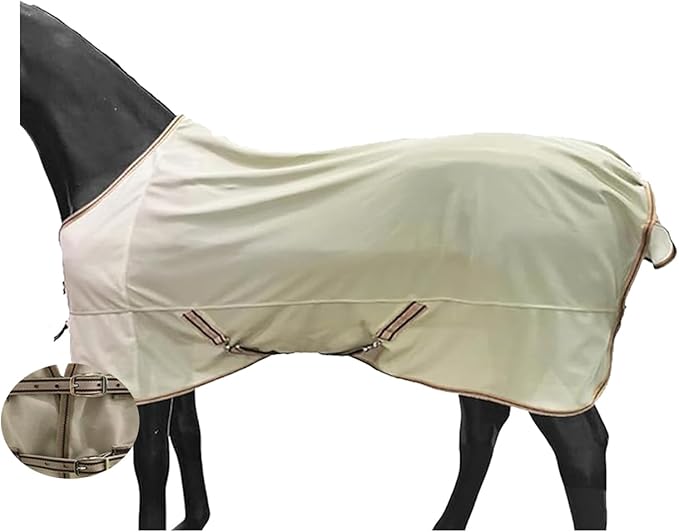 BARN &amp; STABLE Breathable and UV Protective Tear-Resistant Mesh Horse Fly Sheet Comfy Equine Summer Sheet with Removable Web Leg Straps