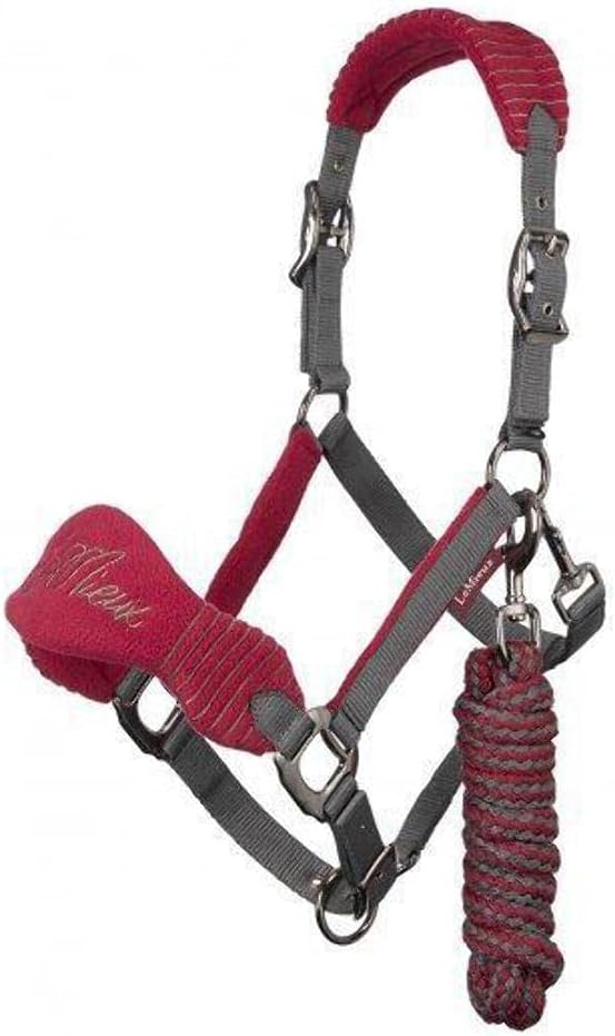 LeMieux Vogue Fleece Headcollar - Halter &amp; Leadrope - Extra Padding, Adjustable at Curb and Poll Strap
