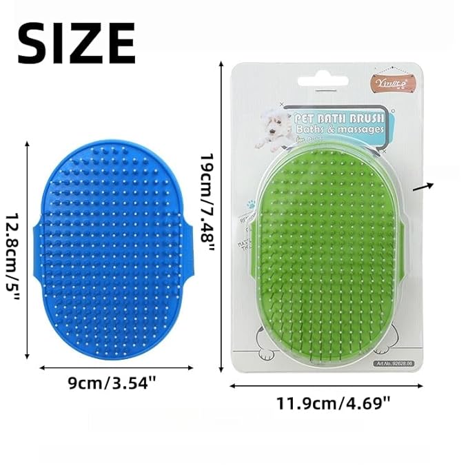 4-Pack Silicone Cat Brush Set, Pet Scratcher and Massager – Adjustable Pet Deshedding Brush, Bath Brush for Cats and Dogs, Suitable for Furniture Legs &amp; Corners (Needle Style - 2PCS (Blue + Green))