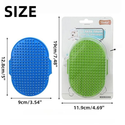 4-Pack Silicone Cat Brush Set, Pet Scratcher and Massager – Adjustable Pet Deshedding Brush, Bath Brush for Cats and Dogs, Suitable for Furniture Legs &amp; Corners (Needle Style - 2PCS (Blue + Green))