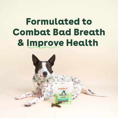 Pupford Dental Chews for Dogs, All-Natural 4-Inch Sticks for Plaque, Tartar &amp; Bad Breath, Grooved Texture, Limited Ingredients, Made in USA (30 Count)
