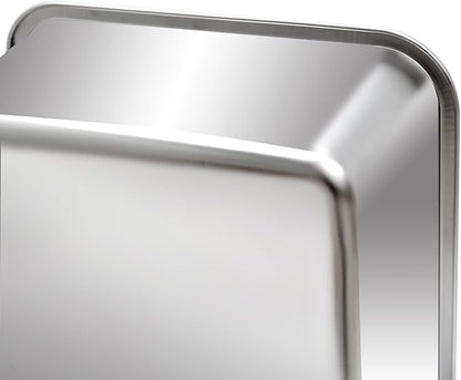 Kichwit Extra Large Stainless Steel Open Cat Litter Box with High Sides, Metal Litter Pan for Cat, 23.6 x 15.7 x 5.9 Inches