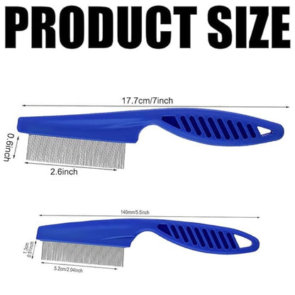 Pet Hair Comb, 2-in-1 Multifunctional Stainless Steel Pet Grooming Comb for Dog and Cat for Flea, Tear Stain Removal, and Dehairing Dogs and Cats&