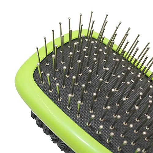 H&amp;H Pets 2-in-1 Grooming Brush for Dogs &amp; Cats - Pin Slicker and Bristle Brush Combo, Perfect for Pet Hair Grooming