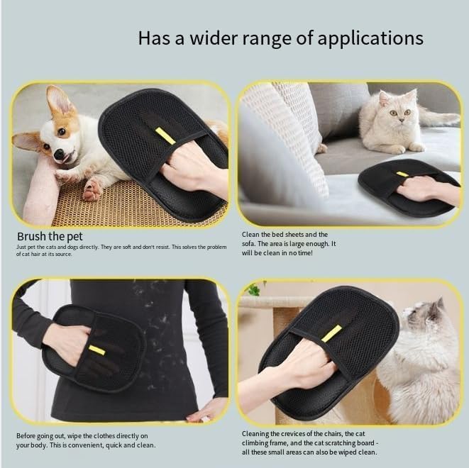3pcs Glove for Pet Hair Removal, Efficient Grooming for Pet Hair, Cats &amp; Dogs Grooming for Hair Removal