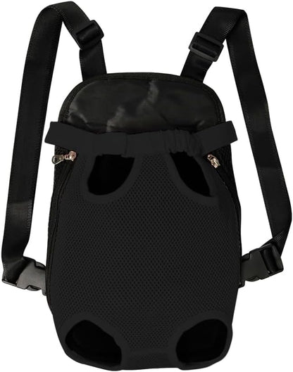 FEimaX Dog Carrier Backpack Pet Legs Out Front Cat Travel Bag, Adjustable Puppy Backpacks Carriers Hands-Free for Small Medium Dogs Cats Hiking Traveling Camping Daily Walking (Small, Black)