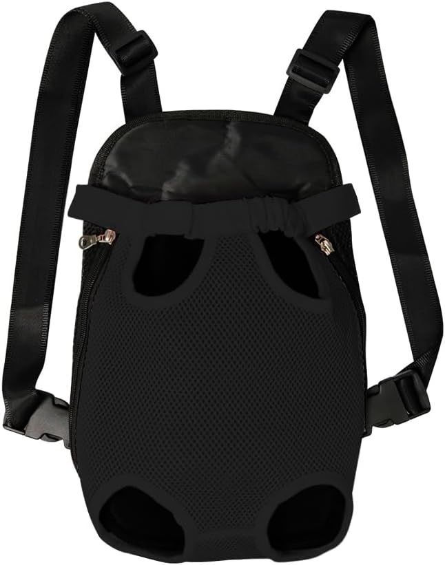 FEimaX Dog Carrier Backpack Pet Legs Out Front Cat Travel Bag, Adjustable Puppy Backpacks Carriers Hands-Free for Small Medium Dogs Cats Hiking Traveling Camping Daily Walking (X-Large, Black)