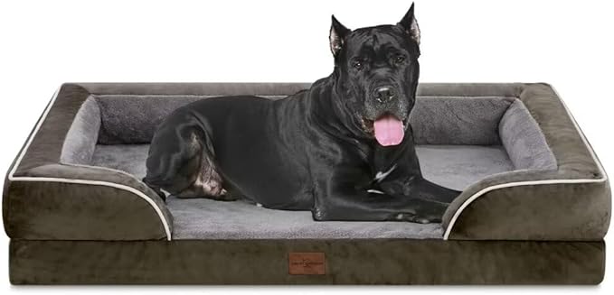Comfort Expression XXL Orthopedic Dog Bed for Extra Large Dogs, Waterproof Orthopedic Foam Dogs Beds, Washable Dog Sofa Bed with Non-Slip Bottom &amp; Removable Cover(XX-Large,Dark Green)