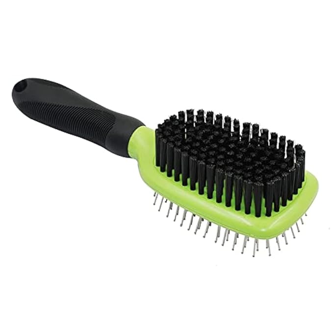 H&amp;H Pets 2-in-1 Grooming Brush for Dogs &amp; Cats - Pin Slicker and Bristle Brush Combo, Perfect for Pet Hair Grooming