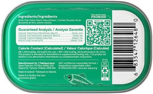 Open Farm, Canned Cat Food Topper, Silky Mousse Made with 95% Responsibly Sourced Icelandic Fish, Grain &amp; Legume Free, Arctic Char Recipe, 3.17oz Cans (Pack of 17)