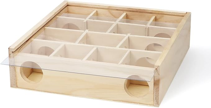 Wontee Wooden Hamster Tunnel Maze with Cover, Hideout &amp; Tunnel Exploring Toys for Dwarf Hamsters Mice Small Gerbil