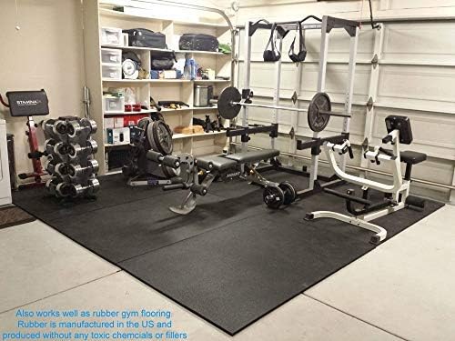 American Floor Tiles - Heavy Duty Stall Tiles - Stable/Horse Tiles - Thick, Durable Rubber Flooring Solid Black 8&