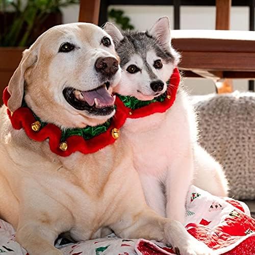 Huxley &amp; Kent Ruff Pet Scrunchy | Elf (Extra-Small) | Festive Christmas/Holiday Neckwear for Dogs/Cats | Fun Stretchable Costume Accessory | Soft Collar with Bells