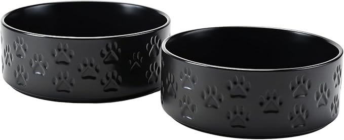 SPUNKYJUNKY Ceramic Dog Bowls 2 Pack, 8.3&