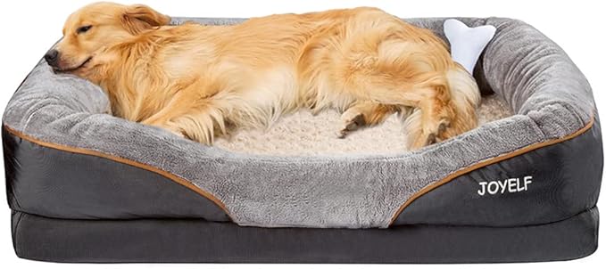 JOYELF XLarge Memory Foam Dog Bed, Orthopedic Dog Bed &amp; Sofa with Removable Washable Cover and Squeaker Toy as Gift