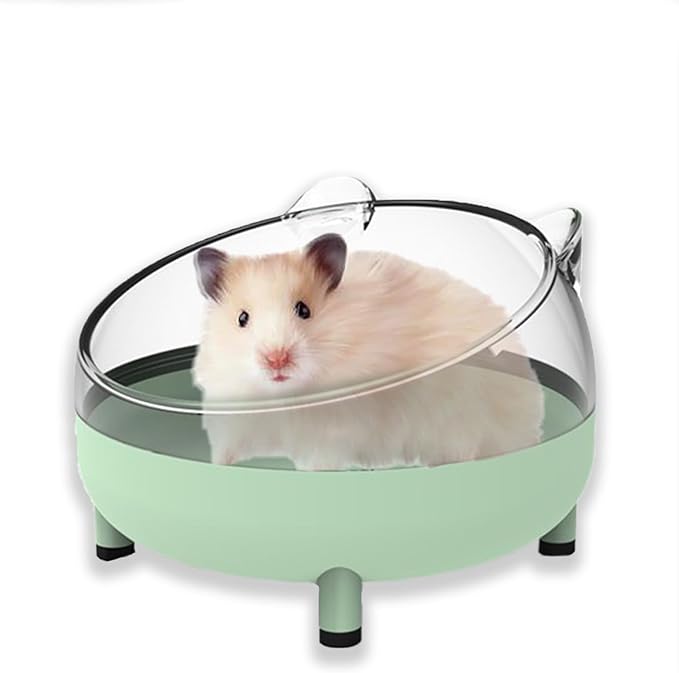 Meow&amp;Woof Hamster Sand Bath Container, Large Sandbox Toilet Gerbil Batheoom, Tiny Chinchilla Dust Bathtub Sand Bath Box for Hamster Cage Accessories 6.5 Inch-Light Green