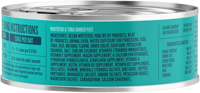 A Strong Heart Canned Wet Cat Food, Whitefish &amp; Tuna Dinner Paté - 5.5 oz Cans (Pack of 24), Made in The USA with Real Ocean Whitefish &amp; Tuna