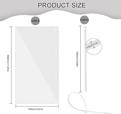 Pet Cage Liner Protection, Rabbit Cage Plastic Panels, 18 PCS Cage Urine Guard for Rabbit, Guinea Pig, Hamster, Hedgehog, Chinchilla, Ferret, Bunny - Transparent, 11.8"x5.9"