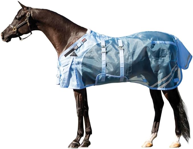 Schneiders Mosquito Mesh II Adjusta-Fit Horse Fly Sheets | Insect &amp; UV Protection for Horses | Durable 350D Mesh | Reflective Safety Stripes