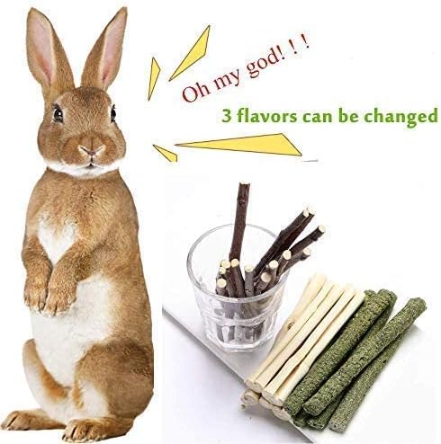 150g 3 Types of Combined Chew Toys Molar Sticks Sweet Bamboo Apple Branch Timothy Grass for Pets Chinchilla Squirrel Gerbil Hamster Squirrel Guinea Pigs