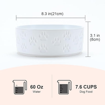 SPUNKYJUNKY Ceramic Dog Bowls 2 Pack, 8.3&