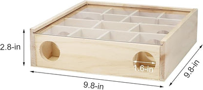 Wontee Wooden Hamster Tunnel Maze with Cover, Hideout &amp; Tunnel Exploring Toys for Dwarf Hamsters Mice Small Gerbil