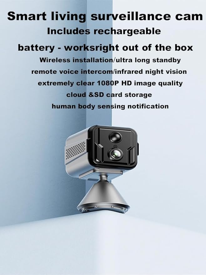 Cameras for Home Security-Indoor MiNi 1080P HD,Security Camera Wireless for Baby/Nanny/Pet/Dog/Cat, Infrared Night Vision,Magnetic Base Bracket,Cloud &amp; SD Card Storage, (2.4 /5GHzWiFi)-Silver