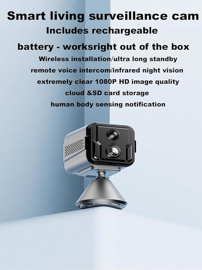 Cameras for Home Security-Indoor MiNi 1080P HD,Security Camera Wireless for Baby/Nanny/Pet/Dog/Cat, Infrared Night Vision,Magnetic Base Bracket,Cloud &amp; SD Card Storage, (2.4 /5GHzWiFi)-Silver
