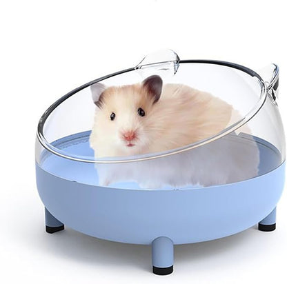 Meow&amp;Woof Hamster Sand Bath Container, Large Sandbox Toilet Gerbil Batheoom, Tiny Chinchilla Dust Bathtub Sand Bath Box for Hamster Cage Accessories 6.5 Inch - Blue