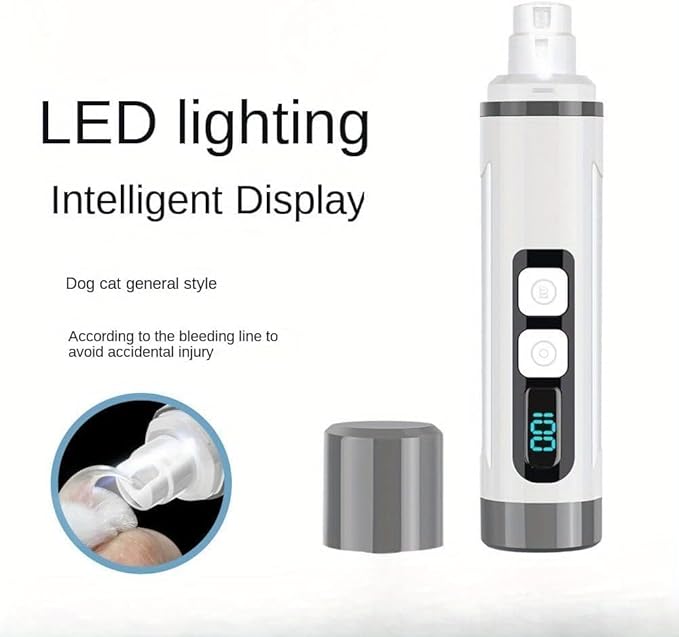 Dog Nail Grinder Quiet-2025 Release Ultra-Quiet Dog &amp; Cat Nail Grinder with LED Light &amp; Battery Display - Painless Nail Trimmer for Small to Large Pets, Thick Nails, and Sensitive Paws