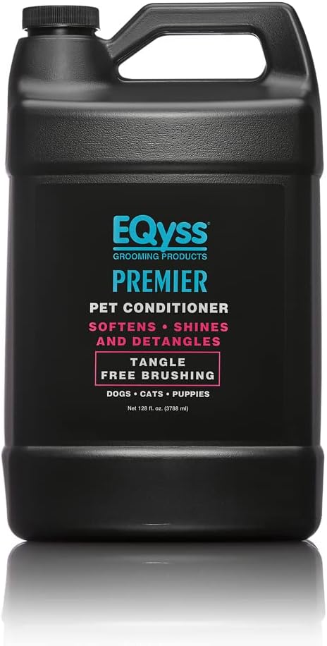 EQyss Premier Pet Conditioner - Moisturizes, Softens, &amp; Conditions Dry Coat &amp; Hair, Detangles &amp; Adds Shine - for all Dogs, Cats, Puppies (128 oz)