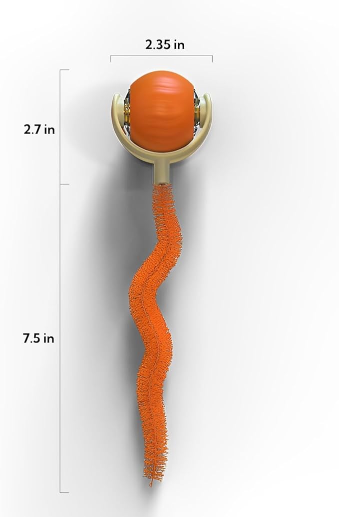 Interactive Cat Toy Ball | Automatic Moving Smart Anti-Depression Pet Toy with Light | Speedy Tail 3.0 Cat Mouse Toy | Electric Rechargeable Enrichment Toy for Indoor Bored Cats &amp; Dogs (Orange)