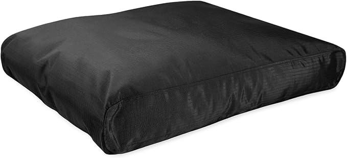 K9 Ballistics Tough Rectangle Pillow Large Dog Bed - Removable Cover, Washable, Durable &amp; Water Resistant Dog Bed Made for Big Dogs 40"x34", Obsidian Black