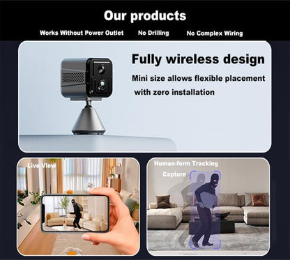 Cameras for Home Security-Indoor MiNi 1080P HD,Security Camera Wireless for Baby/Nanny/Pet/Dog/Cat, Infrared Night Vision,Magnetic Base Bracket,Cloud &amp; SD Card Storage, (2.4 /5GHzWiFi)-Silver