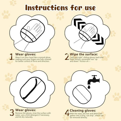 Pet Hair Remover Glove, 2025 New Pet Hair Removal Glove, Upgrade Efficient Grooming Gloves for Pet Hair, Reusable Cat Dog Grooming Gloves Pet Hair, Remover Electrostatic Gloves, for Cats &amp; Dogs