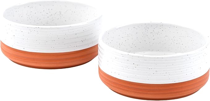 SPUNKYJUNKY Ceramic Dog Bowls 2 Pack, 7.3&