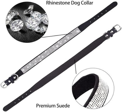 XL Bling Rhinestone Diamond Fancy Crystal Glitter Pretty Jewel Extra Large Dog Collars for Small Medium Breed Pet Female Dogs, Pink X-Large