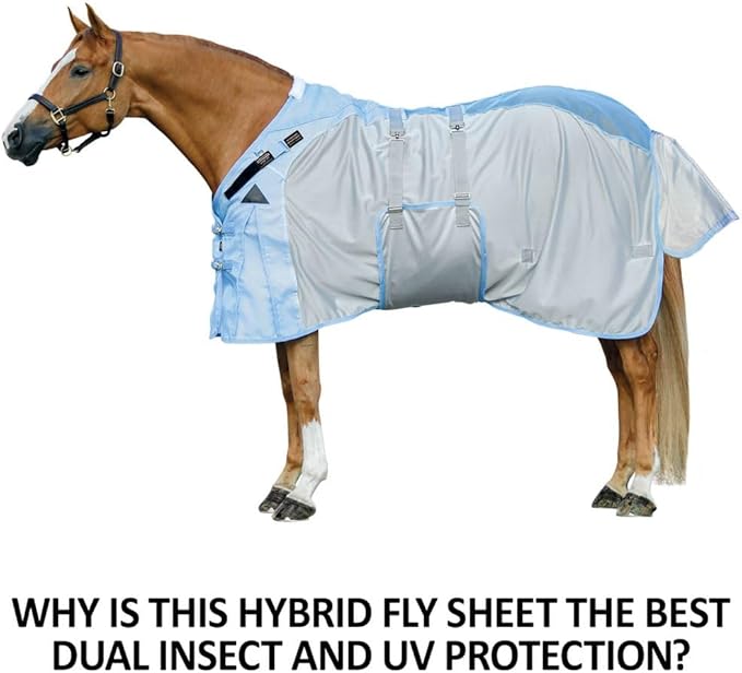 Schneiders Adjusta-Fit Mosquito Mesh Hybrid II Horse Fly Sheets | Ultimate Insect &amp; UV Protection for Equine Comfort