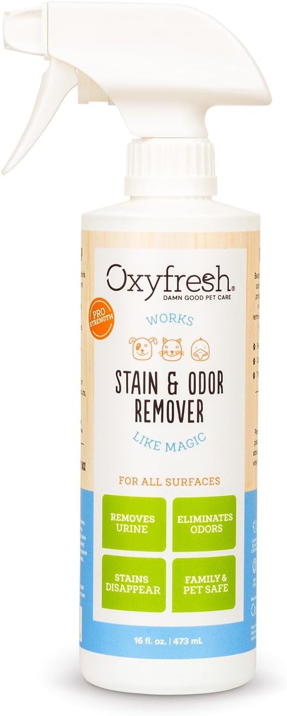 Oxyfresh Advanced Pet Stain Remover &amp; Urine Odor Eliminator – Fast Acting Pet Odor Eliminator for All Surfaces - Best Way to Remove Stains - Dog &amp; Cat Urine Neutralizer