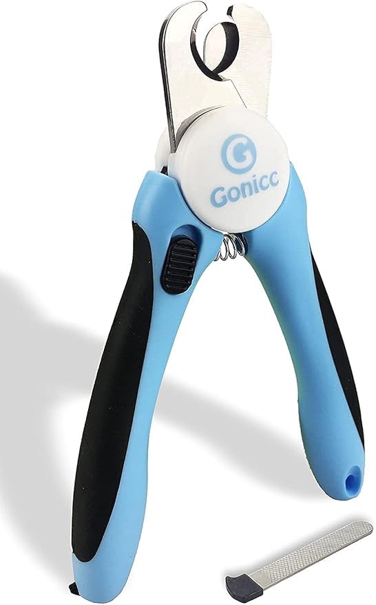 gonicc Dog &amp; Cat Pets Nail Clippers and Trimmers - with Safety Guard to Avoid Overcutting, Free Nail File, Razor Sharp Blade - Professional Grooming Tool for Pets